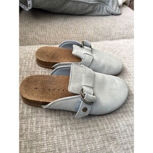 Reef Vista Serenity Light Blue Suede Mules Clogs CJ7069 Womens Size 7